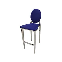 Silver Dior barstool in purple fabric F-BS132-PR