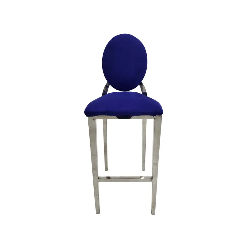 F-BS132-PR Silver Dior barstool in purple fabric 