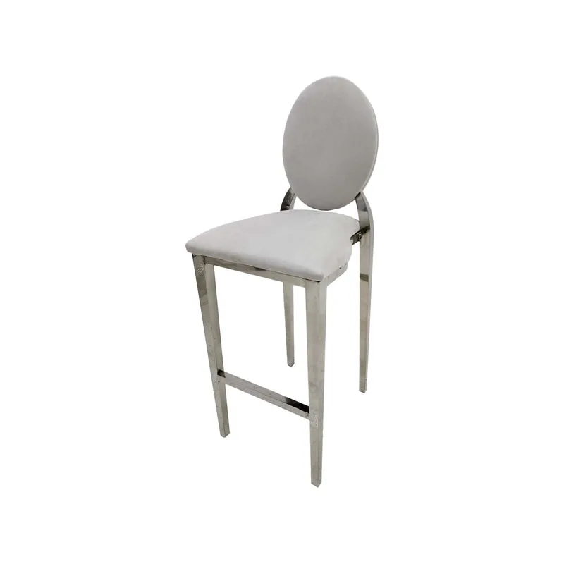 F-BS132-SI Silver Dior barstool in silver fabric 