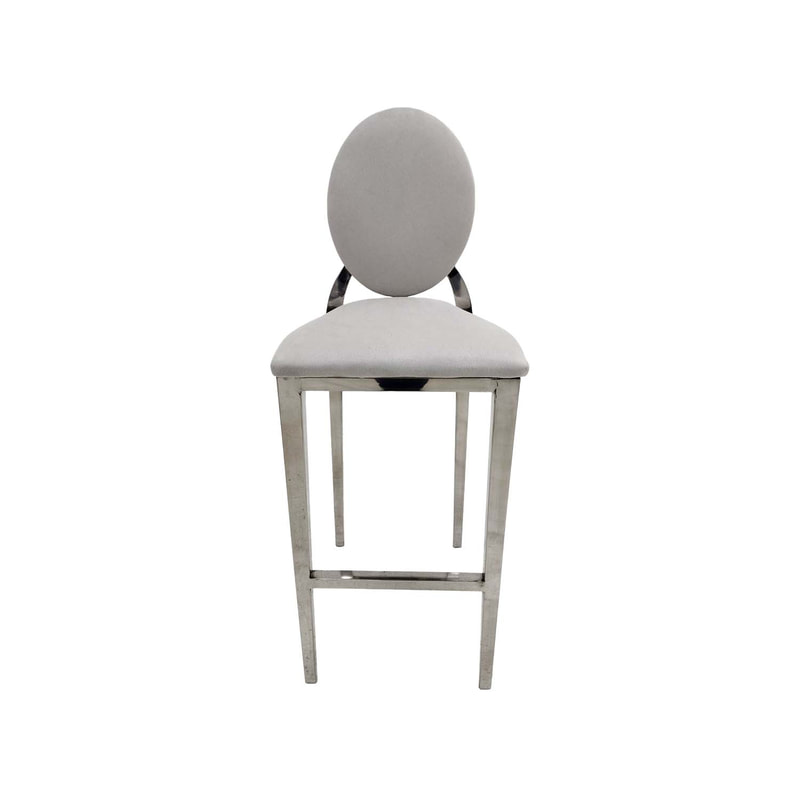 F-BS132-SI Silver Dior barstool in silver fabric 