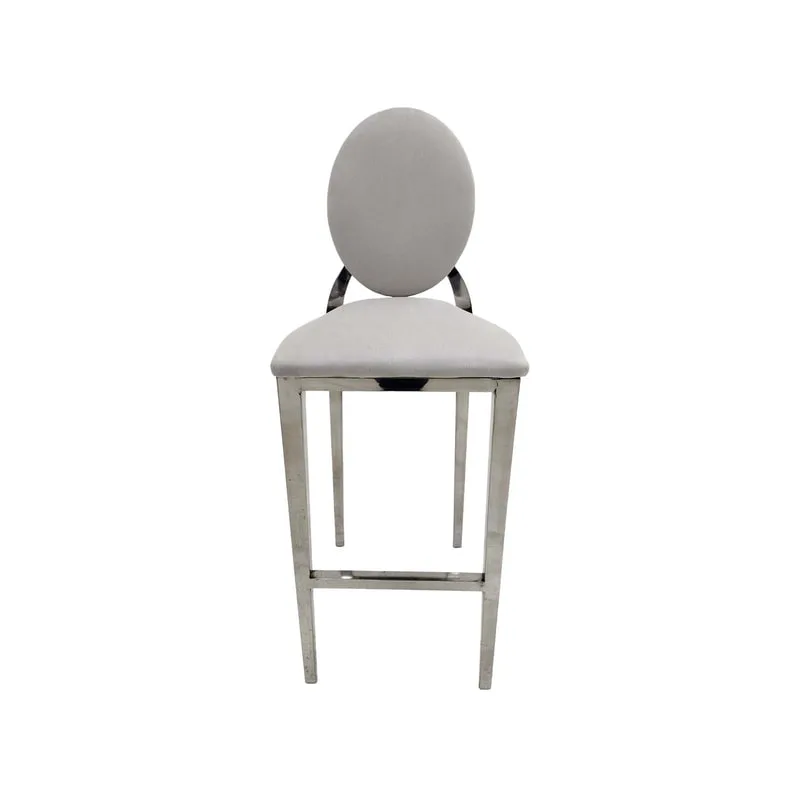 F-BS132-SI Silver Dior barstool in silver fabric 