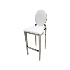 Silver Dior Barstool - White F-BS132-WH