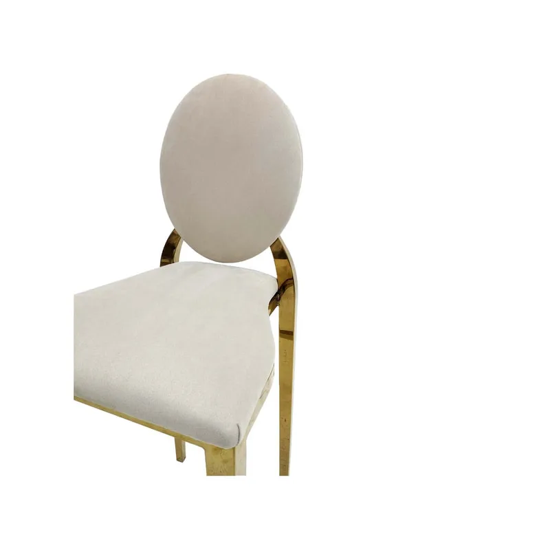 F-BS133-CR Gold Dior barstool in cream fabric