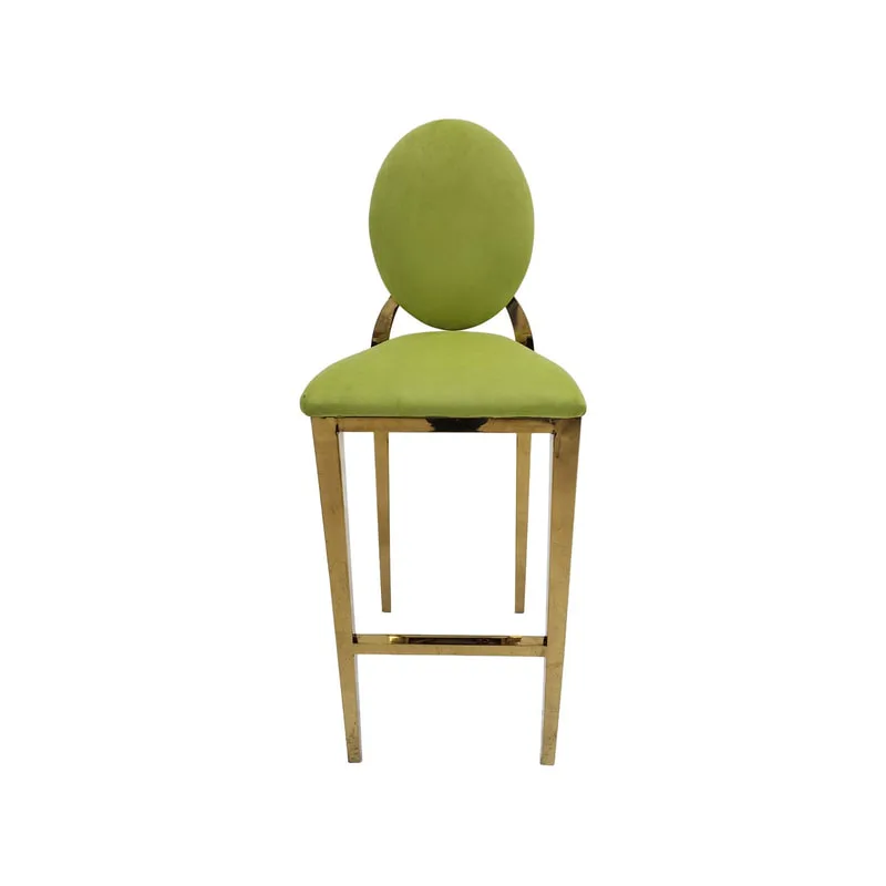 F-BS133-GL Gold Dior barstool in lime green fabric