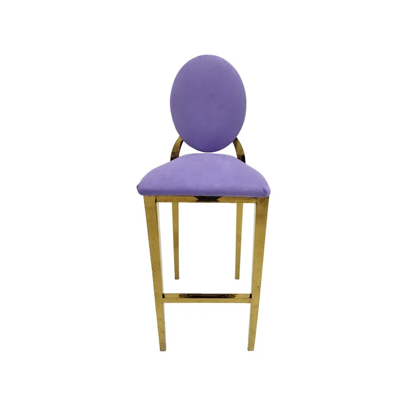 F-BS133-LL Gold Dior barstool in lilac fabric