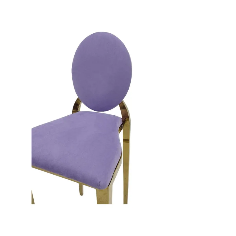 F-BS133-LL Gold Dior barstool in lilac fabric
