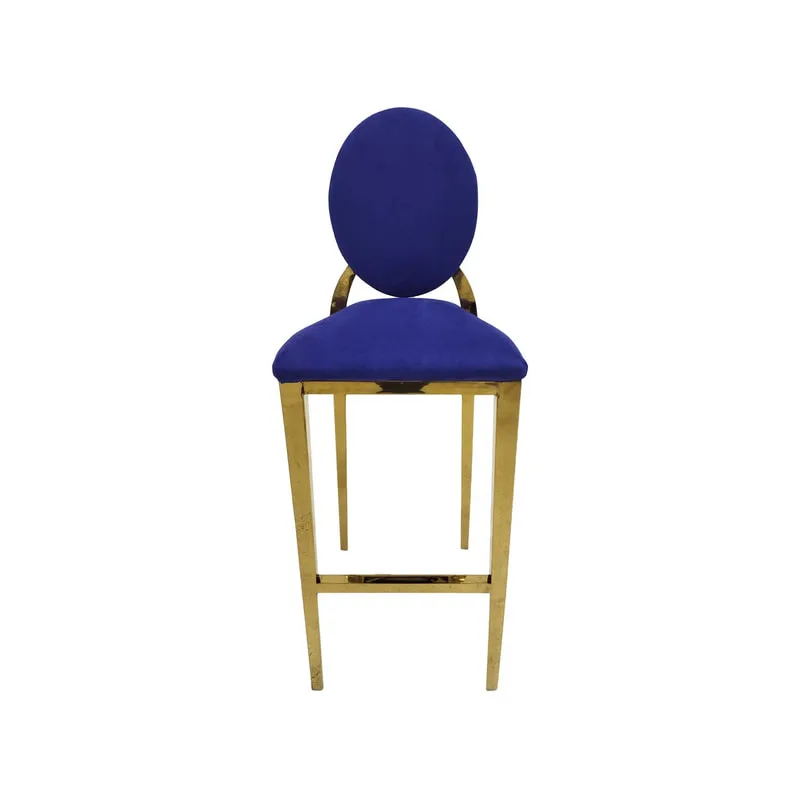 F-BS133-PR Gold Dior barstool in purple fabric