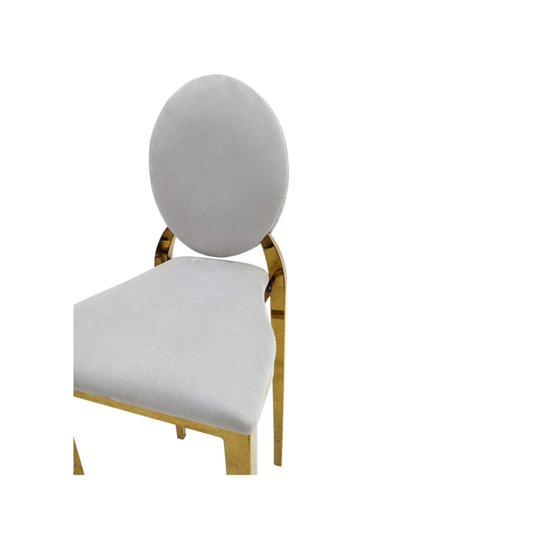 F-BS133-SI Gold Dior barstool in silver fabric