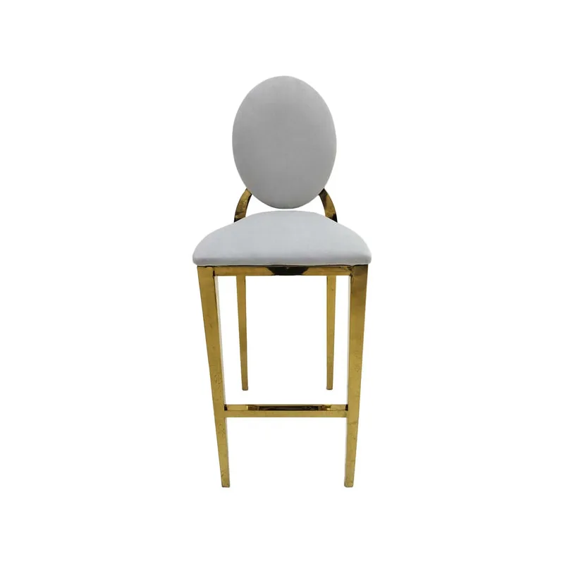 F-BS133-SI Gold Dior barstool in silver fabric