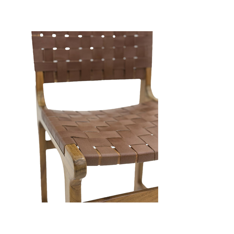 F-BS138-NT Baxter barstool in natural tan leather with wooden frame