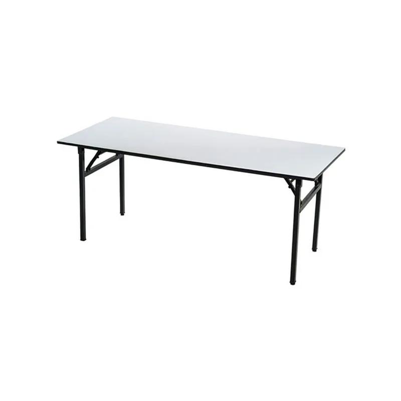 F-BT101-BW Type 1 6ft rectangular banquet table in white with foldable legs 