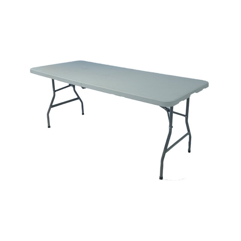 F-BT102-WH Type 2 6ft rectangular banquet table in white with foldable legs