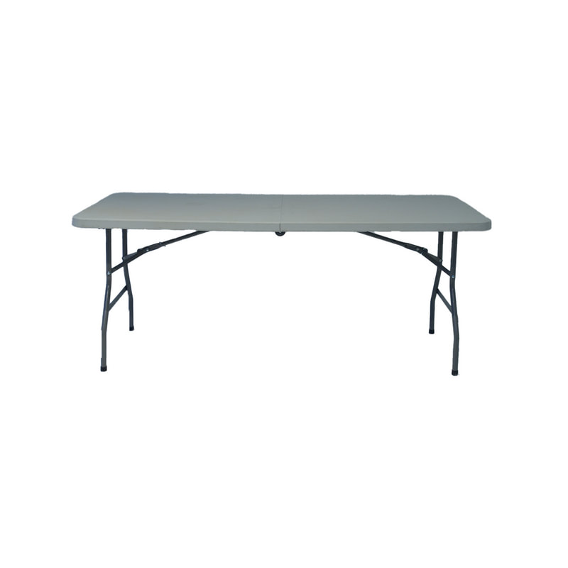F-BT102-WH Type 2 6ft rectangular banquet table in white with foldable legs