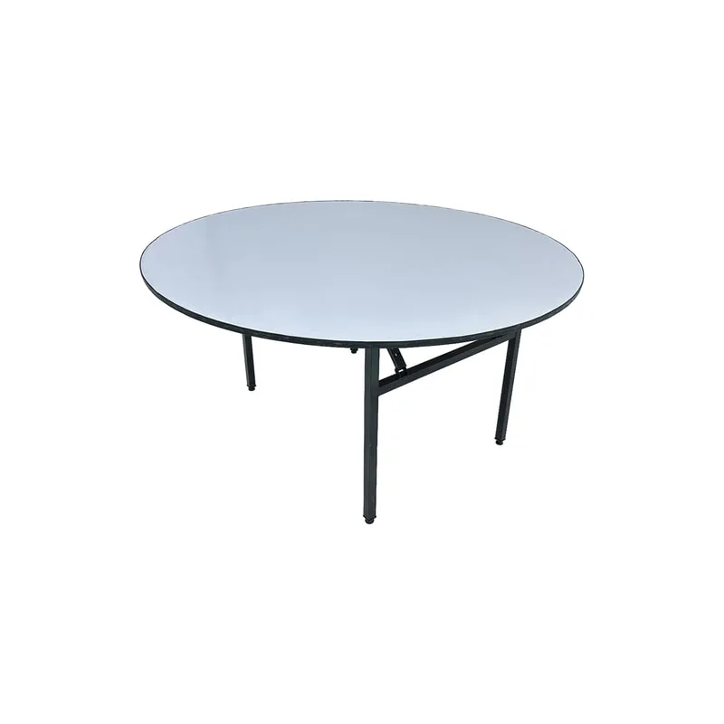 F-BT202-BW Type 2 5ft round banquet table in white with foldable legs