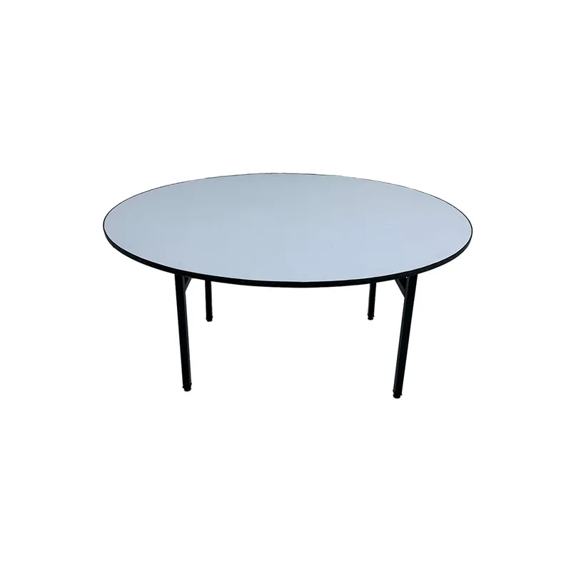 F-BT202-BW Type 2 5ft round banquet table in white with foldable legs