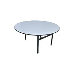 5ft Round Banquet Table - Type 2 - Black + White F-BT202-BW