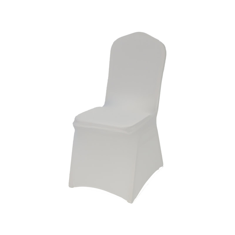 F-BX102-WH Type 1 chair cover in white stretch fabric