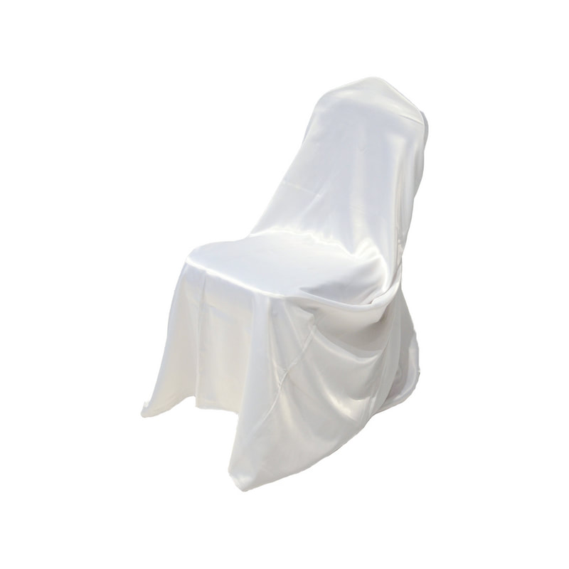 F-BX103-WH Type 3 chair cover in white satin fabric