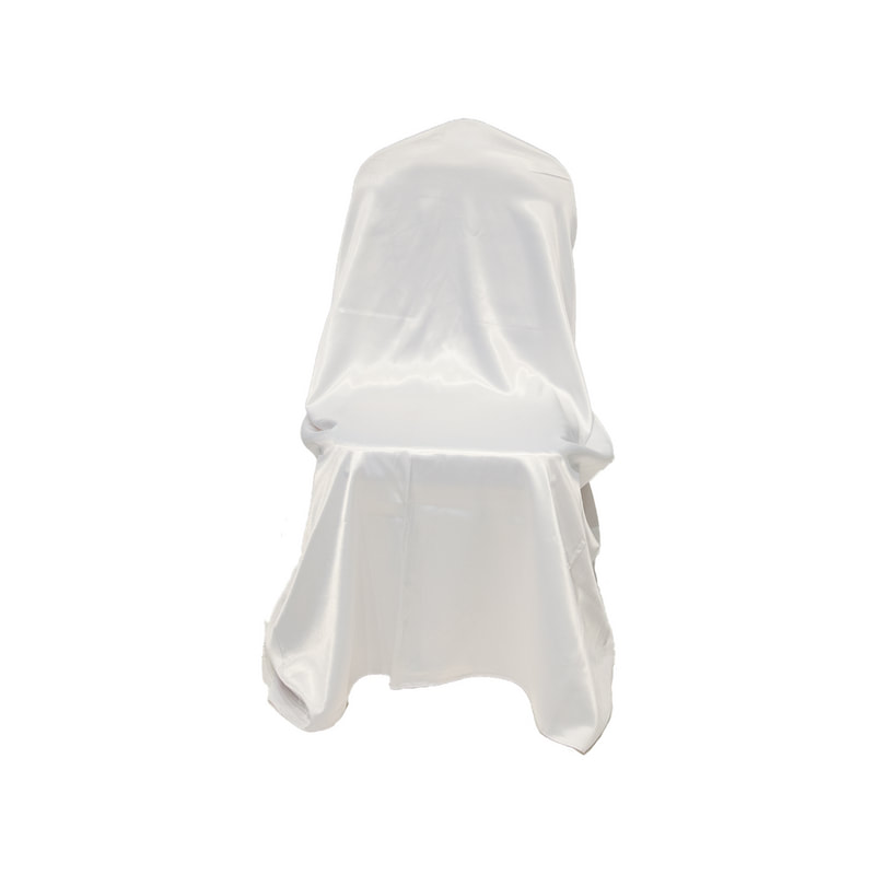 F-BX103-WH Type 3 chair cover in white satin fabric