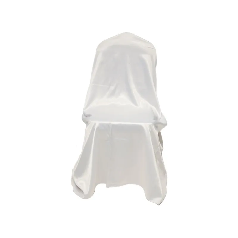F-BX103-WH Type 3 chair cover in white satin fabric