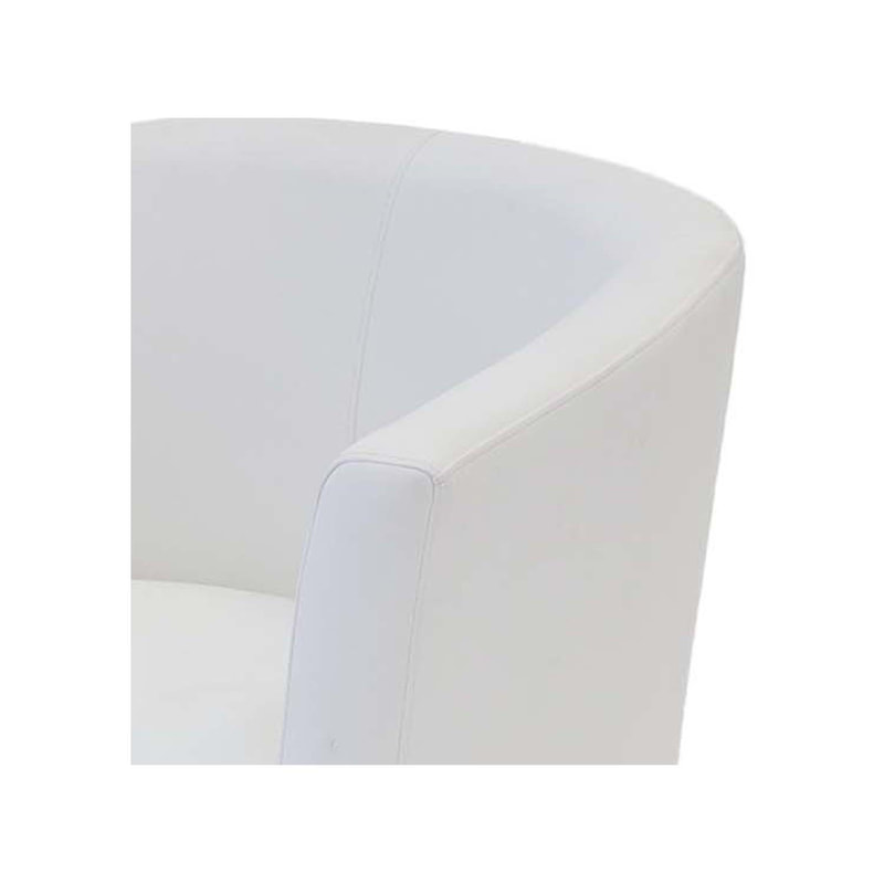 F-CC102-WH Sofia club chair in white leatherette with black wooden legs