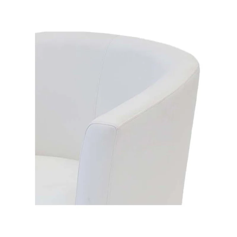 F-CC102-WH Sofia club chair in white leatherette with black wooden legs