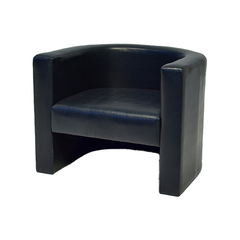 F-CC104-BL German club chair in black leatherette