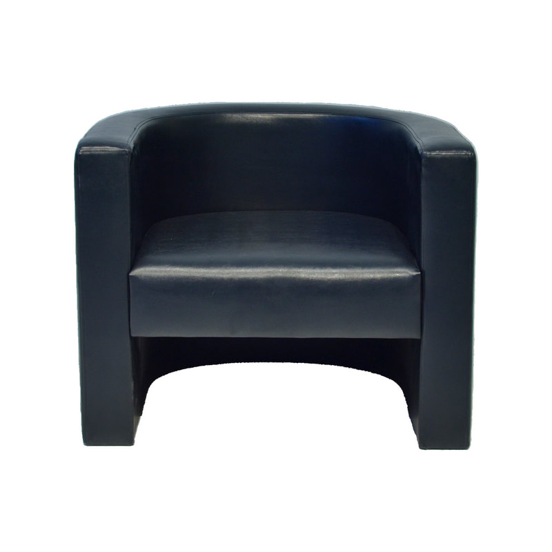 F-CC104-BL German club chair in black leatherette