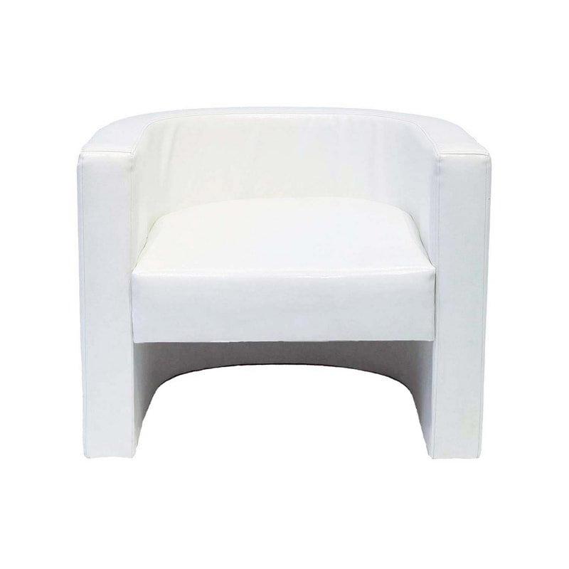 F-CC104-WH German club chair in white leatherette