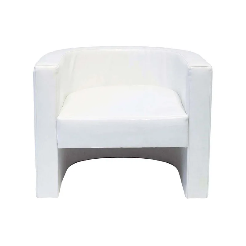F-CC104-WH German club chair in white leatherette