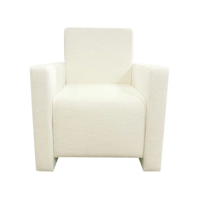 F-CC107-WH Helsinki club chair in white cotton fabric