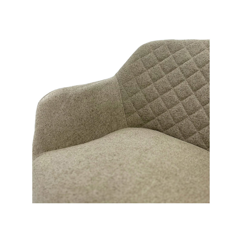 F-CC111-BE Edison club chair in beige fabric with wooden legs