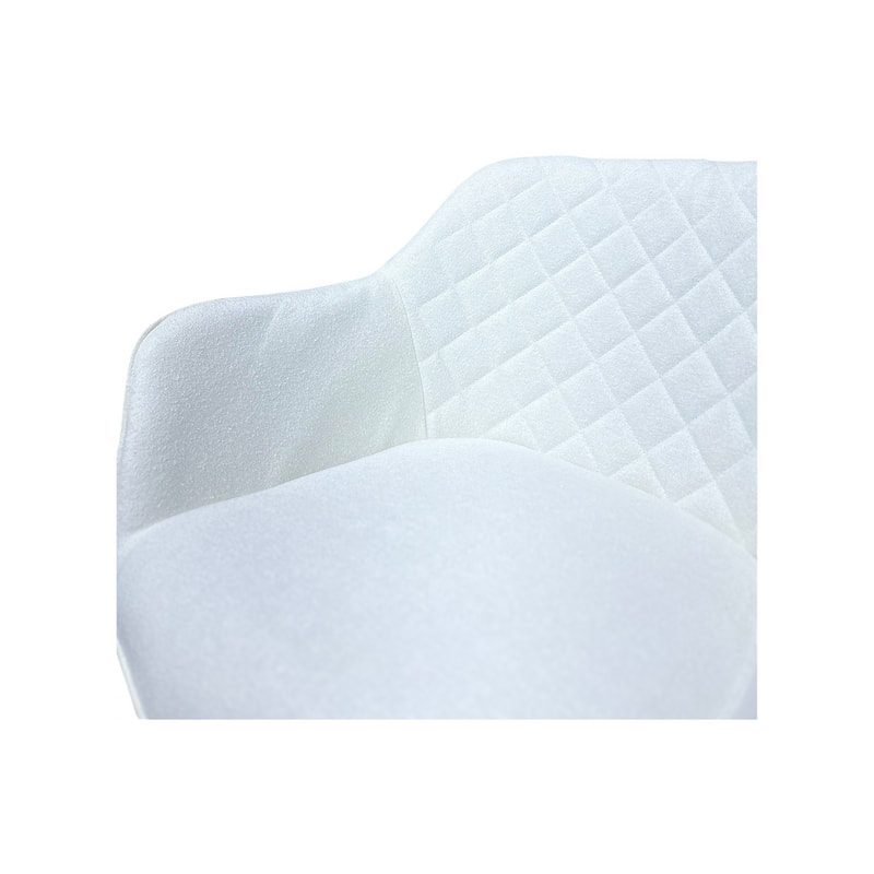 F-CC111-WH Edison club chair in white fabric with wooden legs