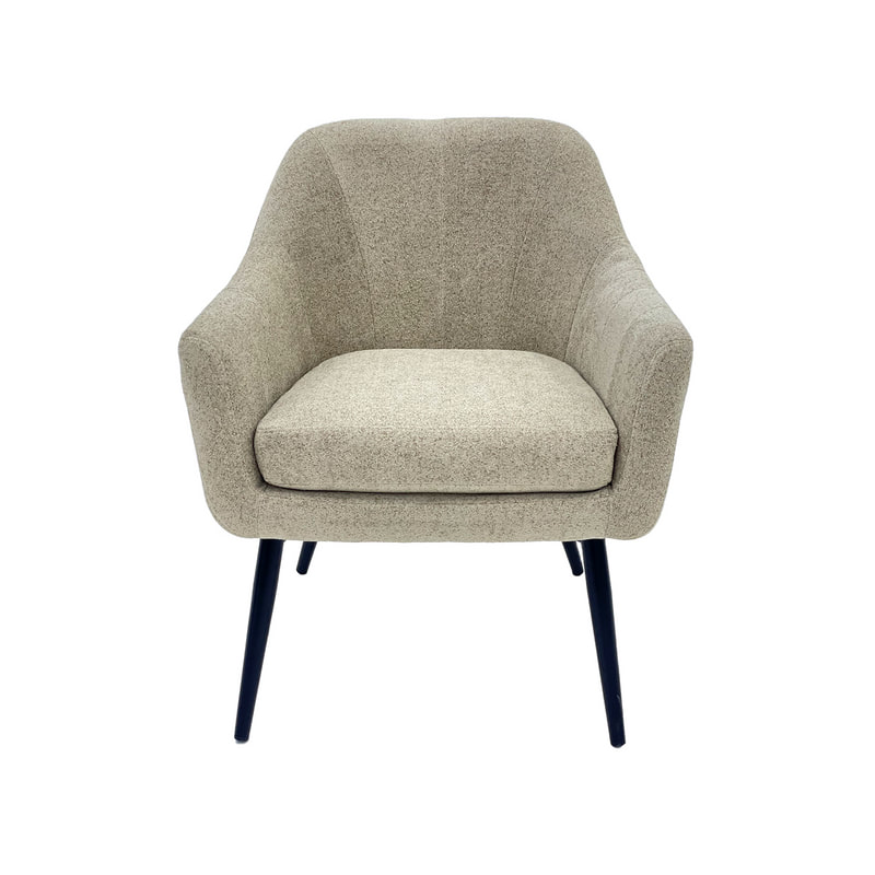 F-CC112-BE Harper club chair in beige fabric with black legs