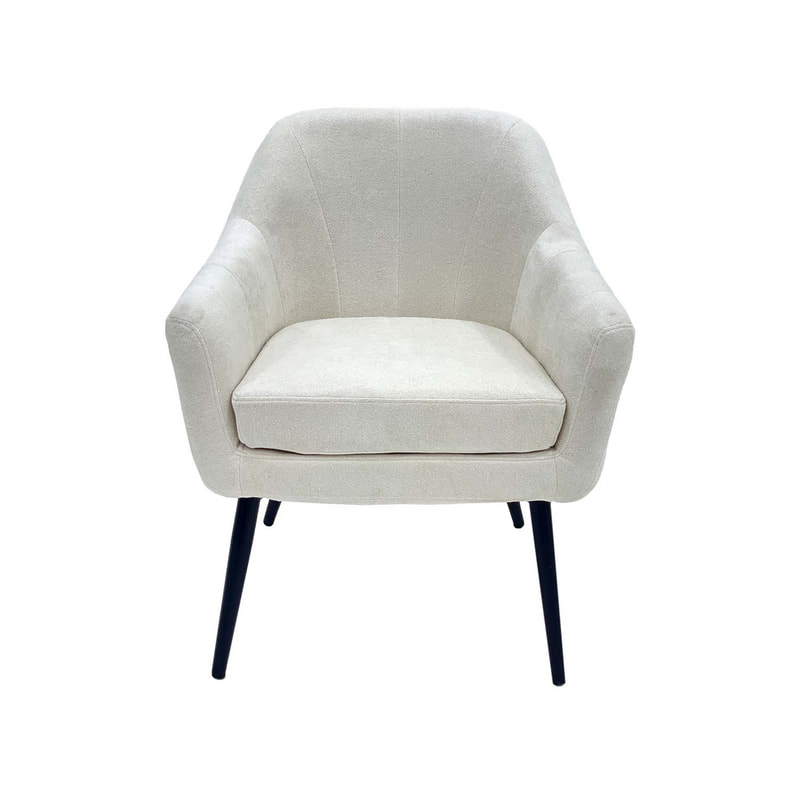 F-CC112-CR Harper club chair in cream fabric with black legs