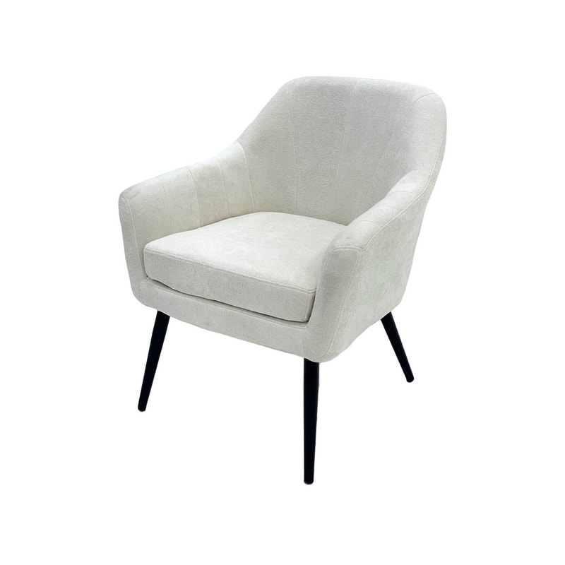 F-CC112-CR Harper club chair in cream fabric with black legs