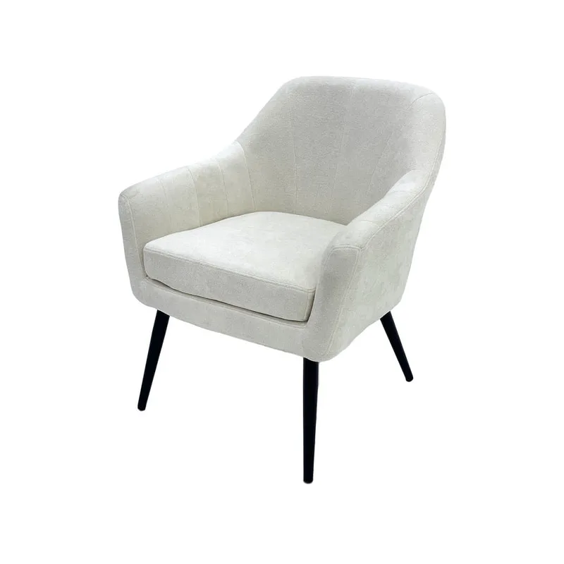 F-CC112-CR Harper club chair in cream fabric with black legs