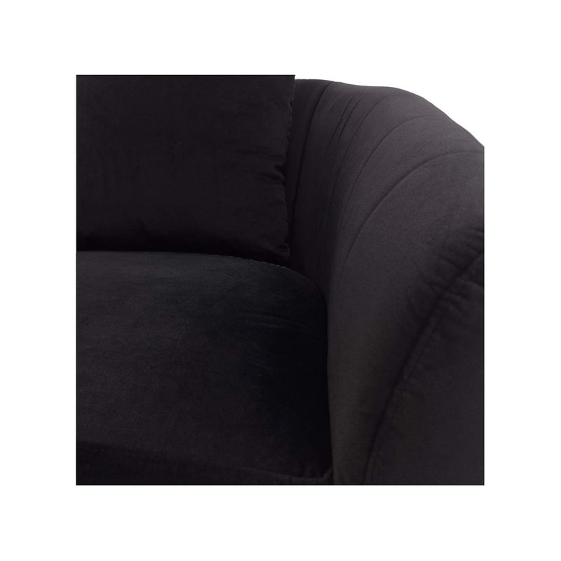F-CC114-BL Eve club chair in black velvet with black legs