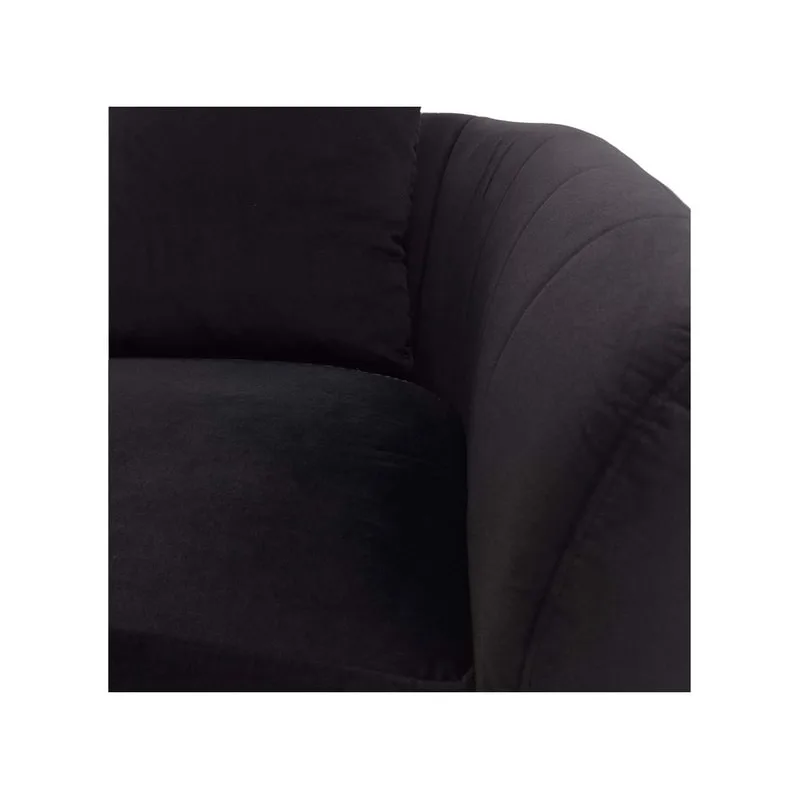 F-CC114-BL Eve club chair in black velvet with black legs