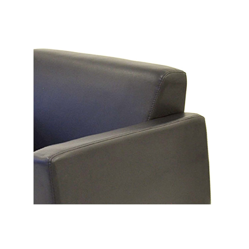 F-CC145-BL Vienna club chair in black leatherette with metal legs