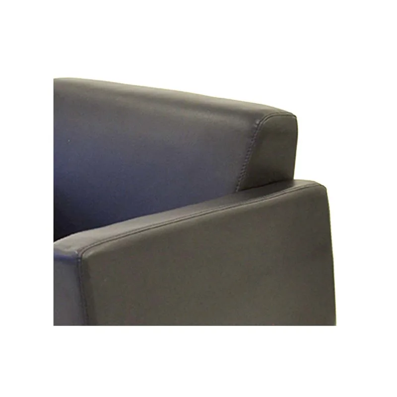 F-CC145-BL Vienna club chair in black leatherette with metal legs