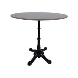 F-CF105-GY Bistro Round Marble Top Table in Black Metal Base 
