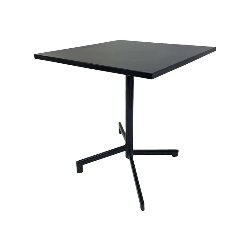 F-CF147-BL Austin cafe table in black powder coated finish with folding top