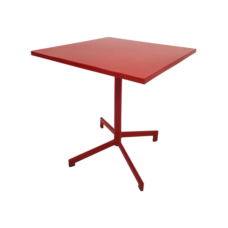 F-CF147-RE Austin cafe table in red powder coated finish with folding top