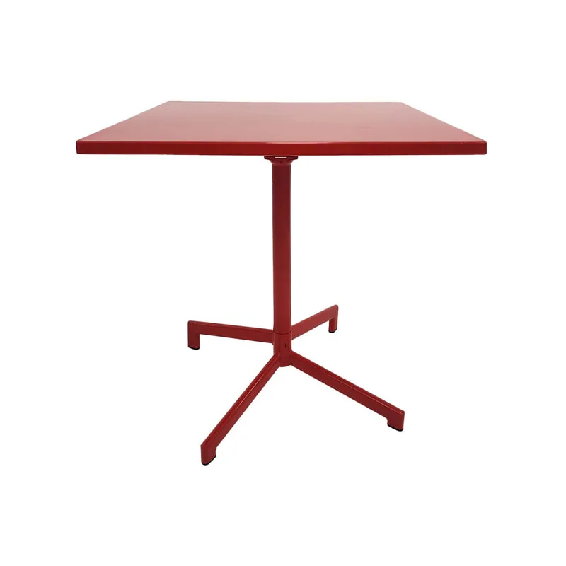 F-CF147-RE Austin cafe table in red powder coated finish with folding top