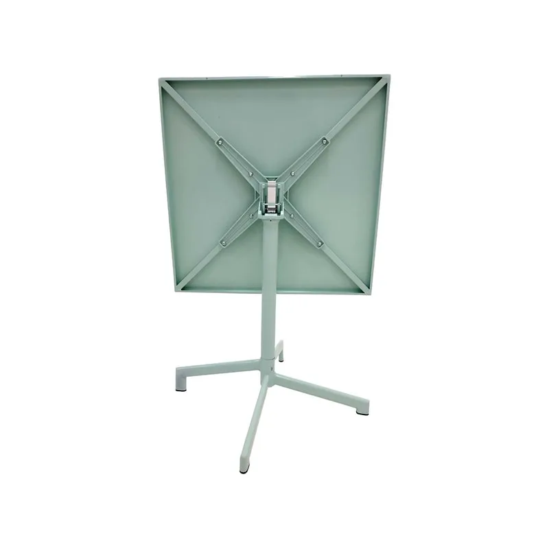 F-CF147-GM Austin cafe table in mint green powder coated finish with folding top