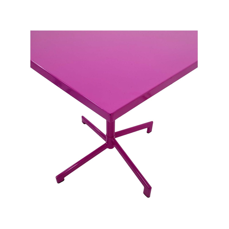 F-CF147-HP Austin cafe table in hot pink powder coated finish with folding top