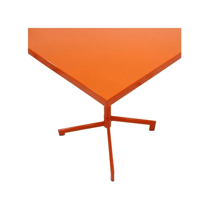 F-CF147-OR Austin cafe table in orange powder coated finish with folding top