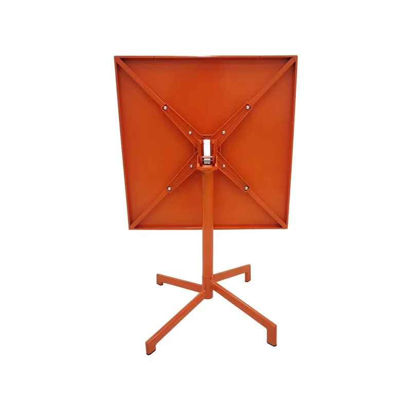 F-CF147-OR Austin cafe table in orange powder coated finish with folding top