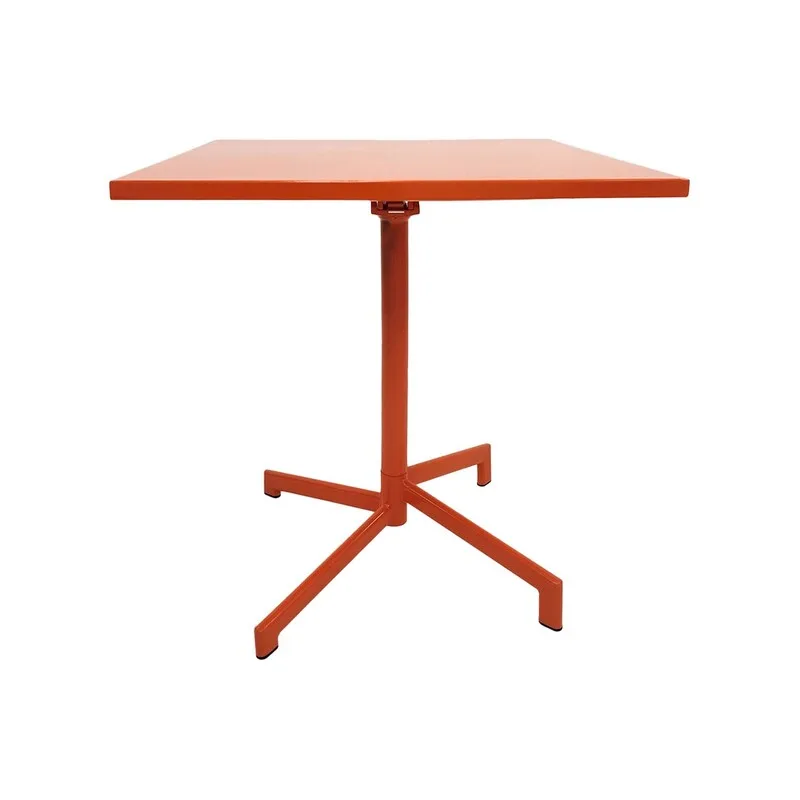 F-CF147-OR Austin cafe table in orange powder coated finish with folding top